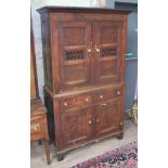 An 18th century and later oak cabinet, width 107cm, depth 47cm & height 190cm. Condition: general