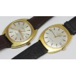 Two vintage gold plated automatic wristwatches comprising a Favre-Leuba Fellowship with Duomatic