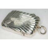 A hallmarked silver vesta case, length 45mm.