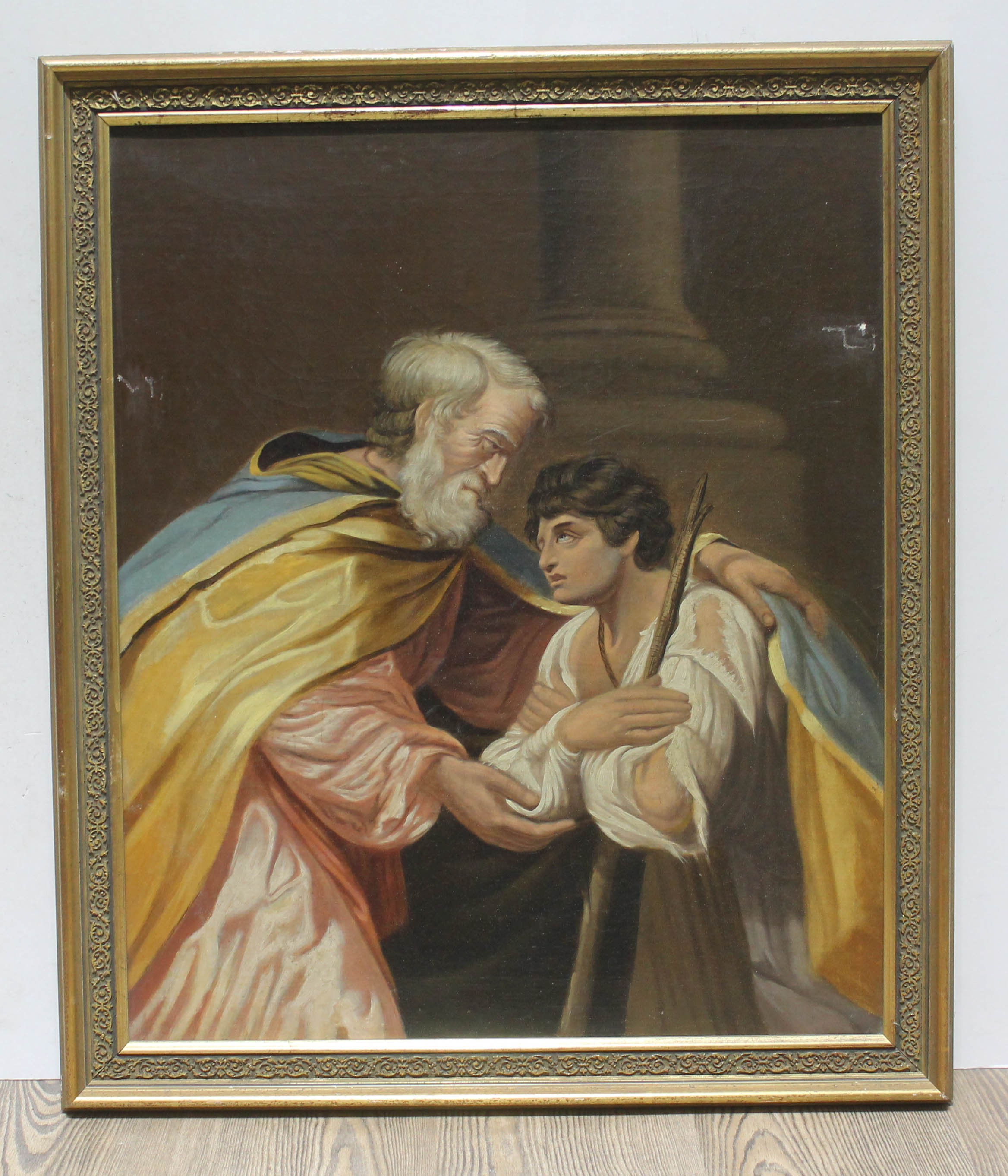 18th/19th Century School, Biblical scene, oil on canvas, 49.5cm x 60cm, unsigned, later frame 59cm x - Image 6 of 6