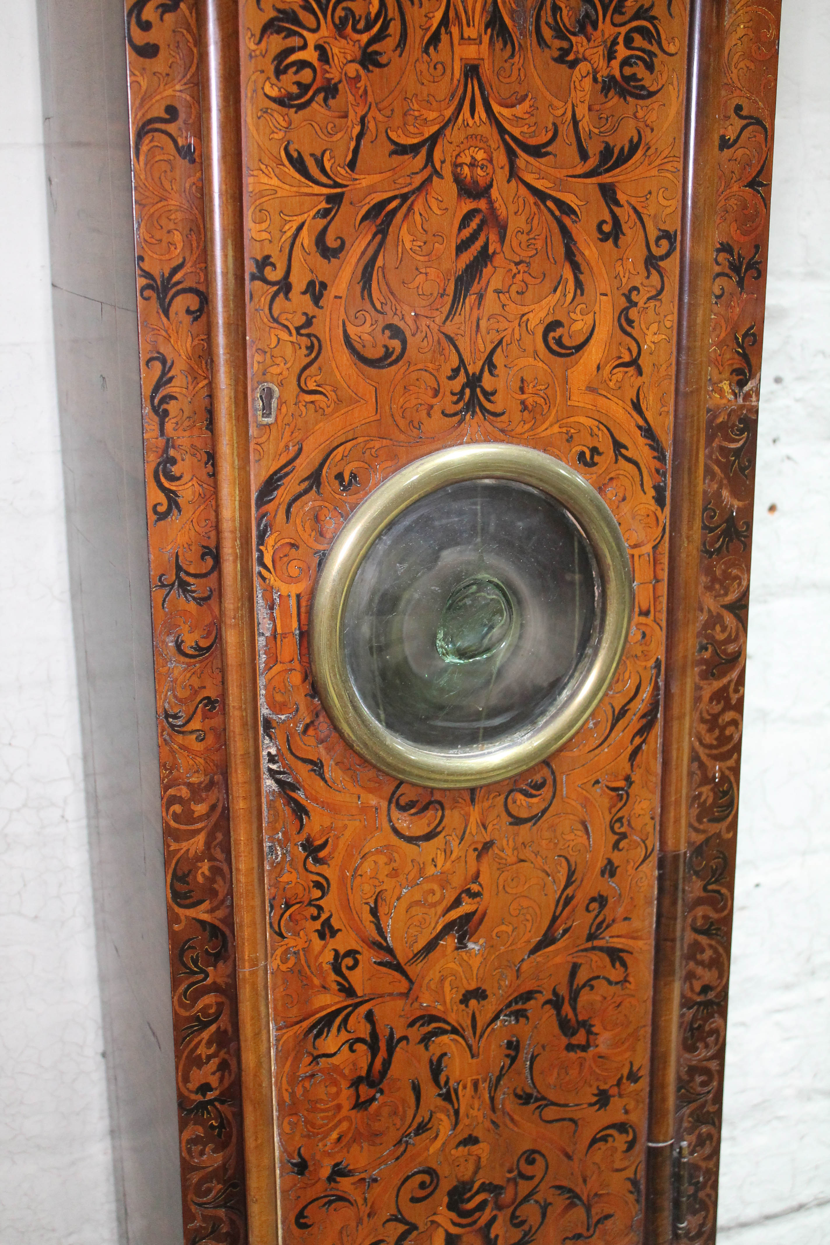 A William & Mary/Queen Anne eight day long case clock with arabesque marquetry inlaid case, hood - Image 9 of 46