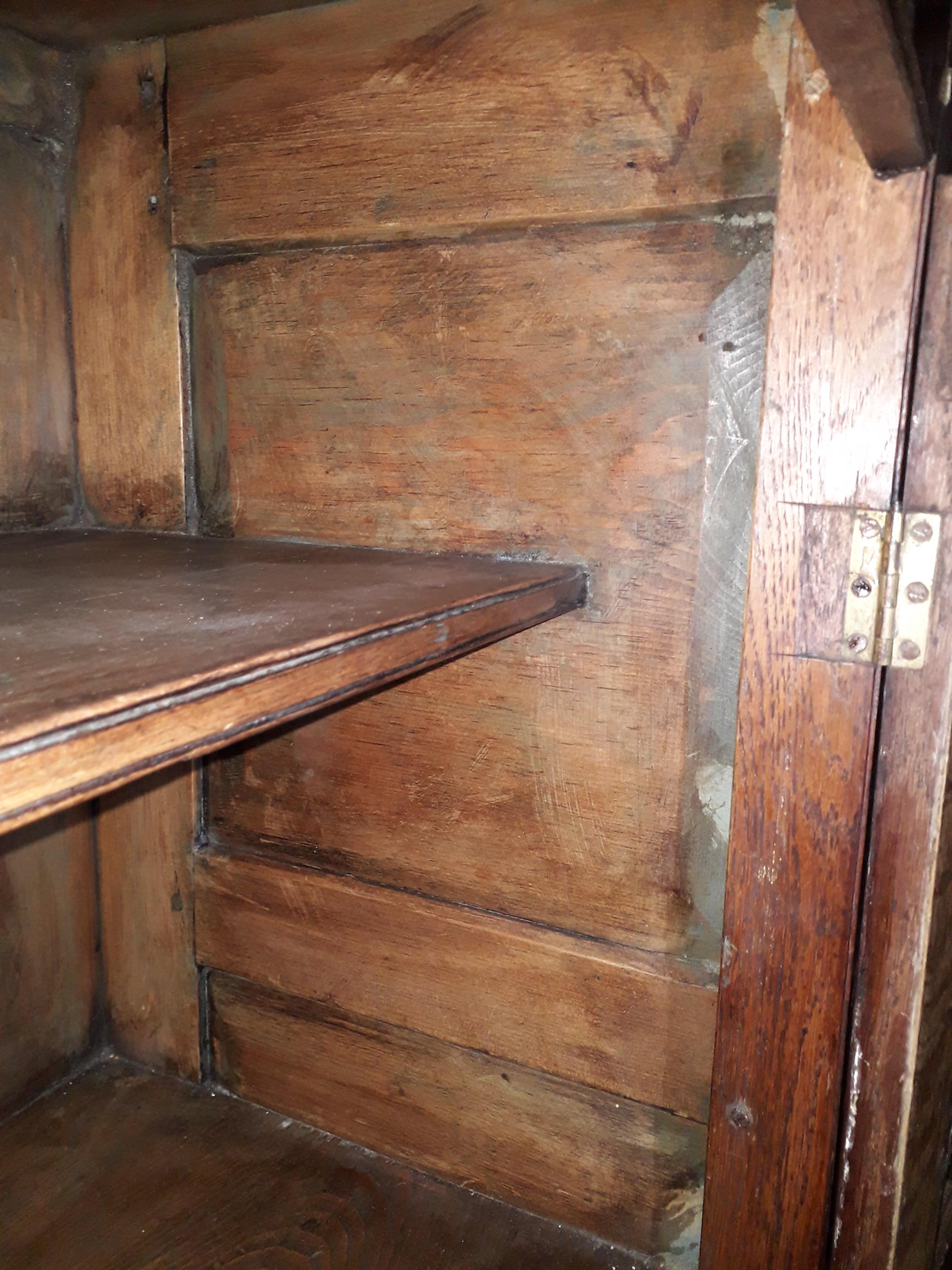 An 18th century and later oak cabinet, width 107cm, depth 47cm & height 190cm. Condition: general - Bild 14 aus 31