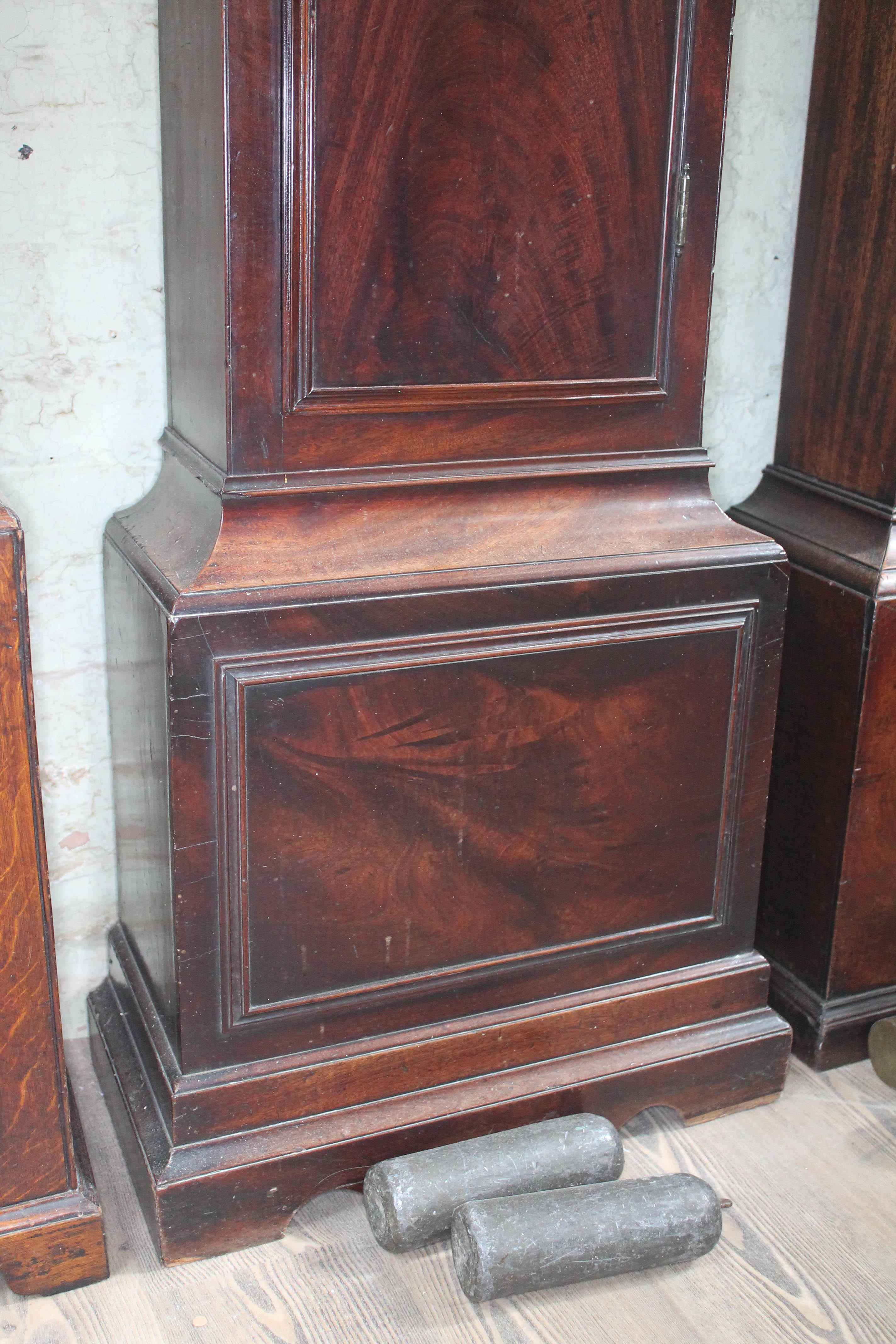 An 18th century mahogany longcase clock, the brass four pillar movement striking on single bell, the - Image 8 of 8