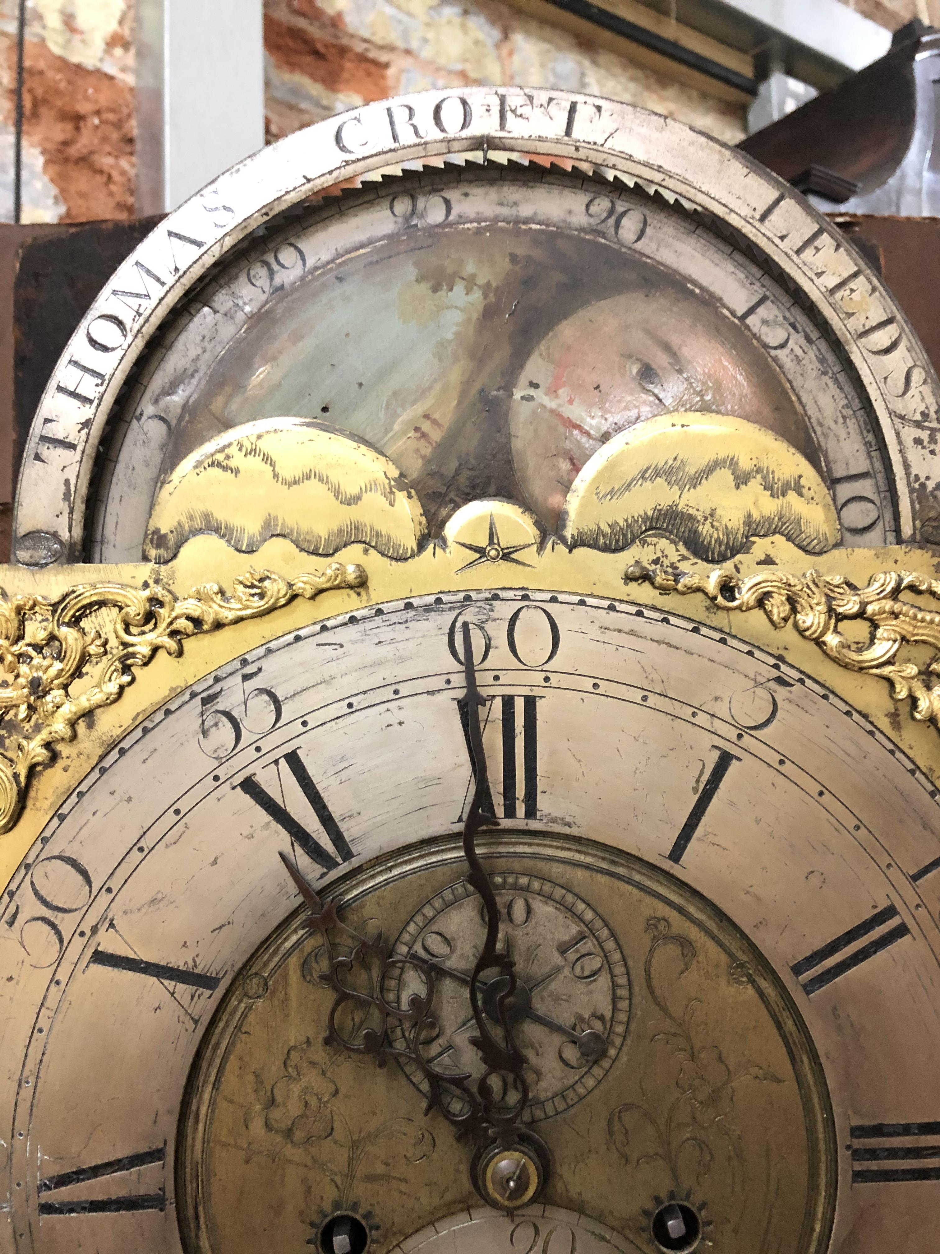 An 18th century oak eight day long case clock, four pillar brass movement striking on single bell, - Image 35 of 37