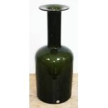 A large green glass bottle vase designed by Otto Brauer for Holmegaard circa 1960s, height 44cm.