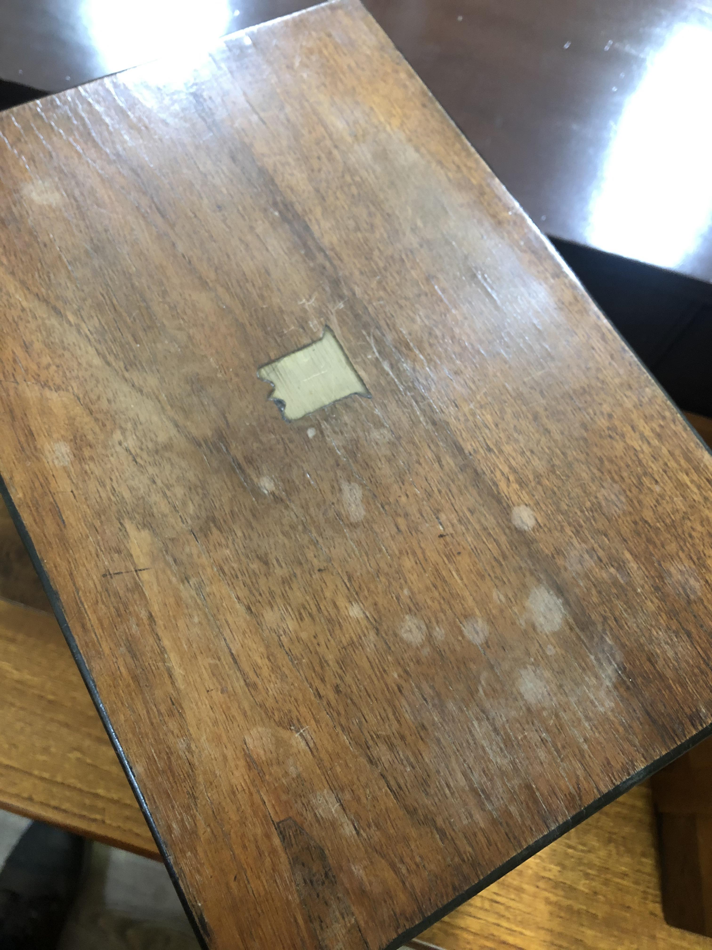 A group of three 19th century boxes comprising a parquetry box with brass corner mounted hinges, a - Image 7 of 10