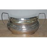 A George III Irish silver twin handle sugar bowl, full maker's mark indistinct second initial 'B',