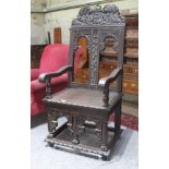 A 17th century style joined wood chair. Condition: no signs of any damage or repairs, repainted.