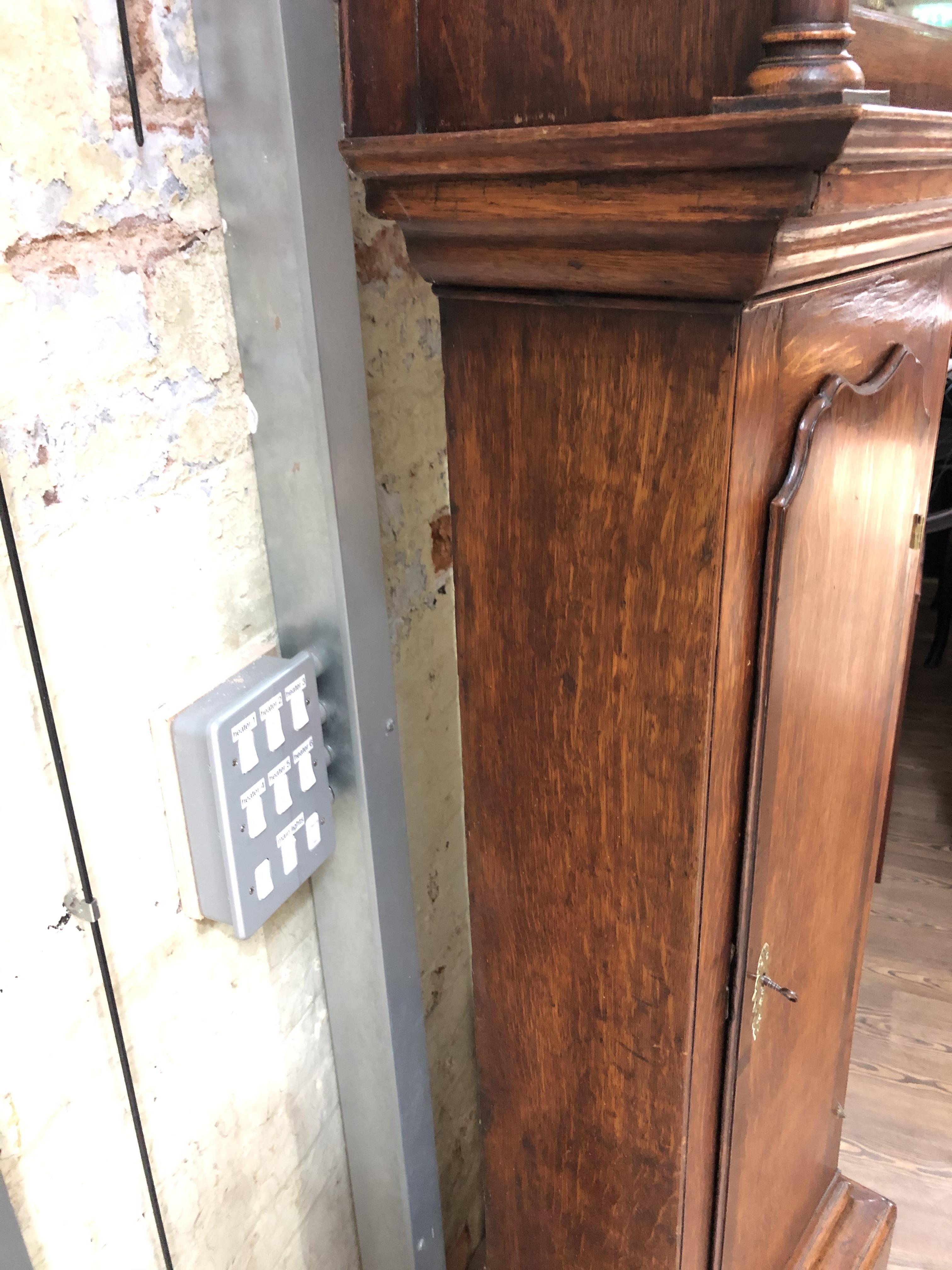 An 18th century oak eight day long case clock, four pillar brass movement striking on single bell, - Image 17 of 37