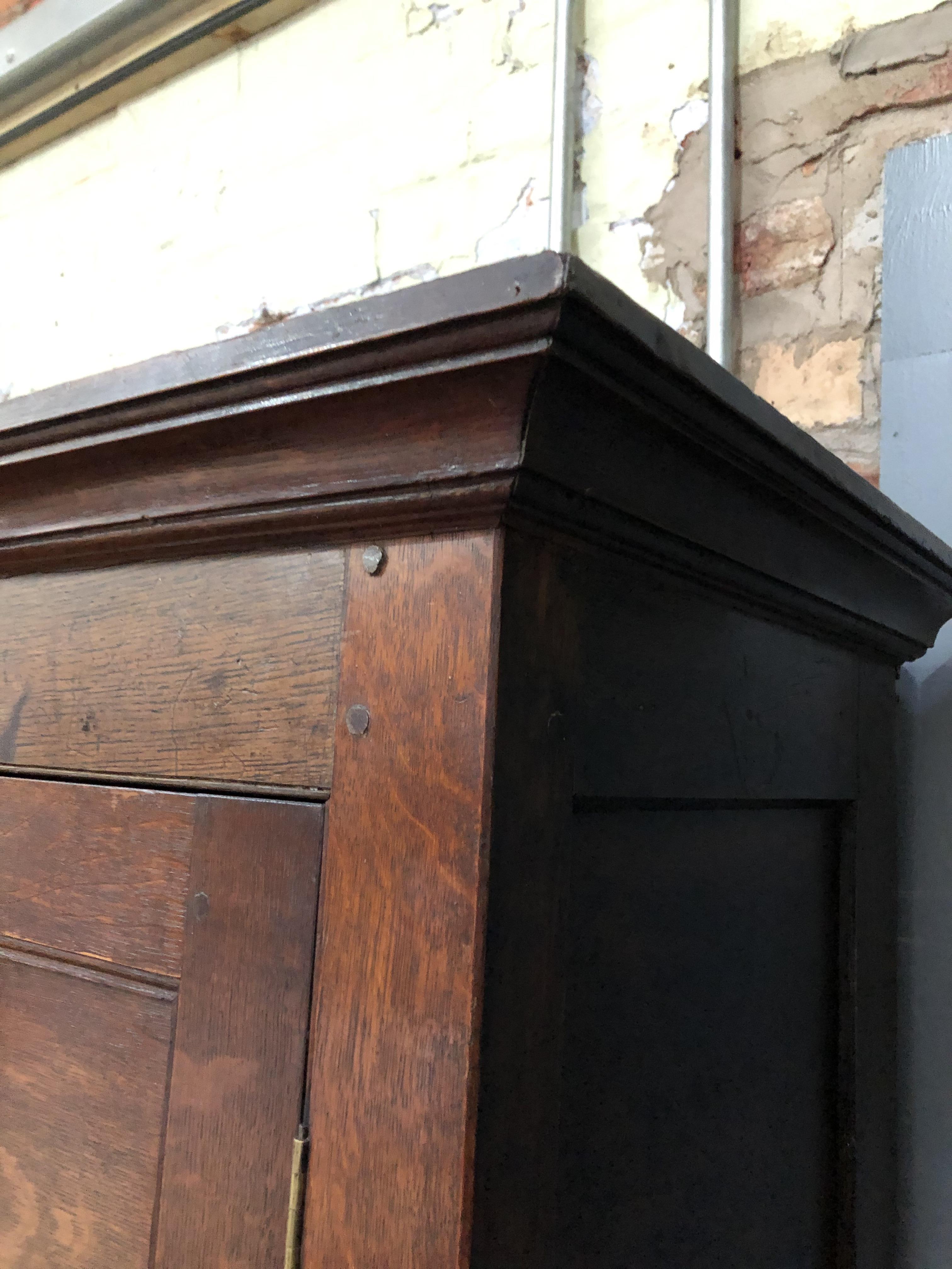 An 18th century and later oak cabinet, width 107cm, depth 47cm & height 190cm. Condition: general - Bild 30 aus 31