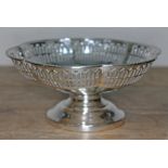 A hallmarked silver pedestal bowl, wt. 6oz.