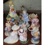 9 Royal Doulton figures (7 from Brambley Hedge), 3 Goebel figures, and a small German figure of girl