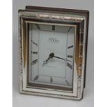 A hallmarked silver framed clock, height 11cm.