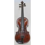 A Carlo Bergonzi copy violin, one piece back, length 359mm, bearing interior label. Condition -