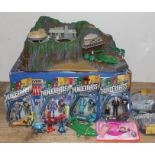 A Matchbox Thunders Tracy Island and other Thunderbird toys.