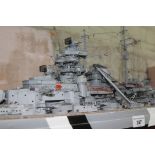 A large kit model Bismarck by Hatchett, length 126cm.