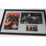 A signed montage commemorating Rolling Stones 50th Anniversary tour 2012. Picture comes with a CoA