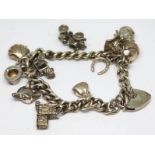 A hallmarked silver charm bracelet.