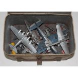 A tin of model aircraft including Dinky.