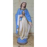 A plaster figure depicting Our Lady of the Immaculate Conception, height 80cm. Condition - various