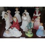 Eleven Royal Doulton figures including New Baby, Jack, Make Believe, Babie, This Little Pig,