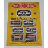 Wardonia razor blades on cardboard shop display.