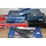 Six boxed model aircraft comprising an Airfix 1:48 scale English Electric Lightning F.1, Airfix 1:72