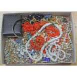 A box of costume jewellery.