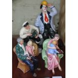 A tray of four Royal Doulton figures comprising When I was Young, Grandpa's Story, Slapdash and