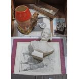 A box of ephemera relating to General Gordon including Royal Doulton character jug D6869, postcards,