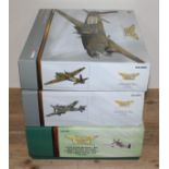 Three boxed Corgi Aviation Archive die-cast model aircraft comprising a 1:72 scale Vickers