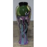 A Moorcroft pottery trial vase "The Lovers", height 27cm. Condition - good, no damage/repair,