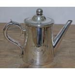 A silver plated teapot 'Thrasher C.A.', possibly a steam yacht.