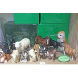 13 animal figure by John Beswick, with original boxes, including 7 dogs, 2 cows, a horse, an owl,