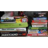 16 vintage boxed games including Subbuteo, Meccano, Magic Robot, Totopoly, Battleship etc Boxes in