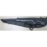 A Gamo Whisper IGT .22 air rifle with Nikko Stirling 3-9x40 Mountmaster sight and soft case.