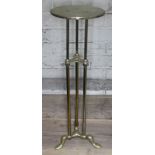 An adjustable brass milliner's stand, the screws marked 'Finlay London', height (imaged) 57cm.