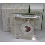 Royal Mint Beatrix Potter Jeremy Fisher 2017 silver proof 50p coin, boxed with certificate.