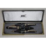 A Montblanc Meisterstuck fountain pen and pencil set comprising No. 149 oversized fountain pen