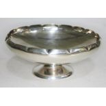 A hallmarked silver pedestal bowl, diam. 21cm, wt. 13oz.