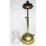 Antique brass oil or paraffin tilly lamp. PAT No 202485
