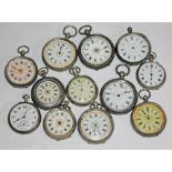 A mixed lot of ladies pocket watches comprising nine marked '935' with Swiss hallmarks, two UK