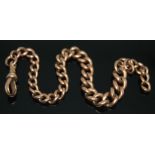 A hallmarked 9ct gold chain bracelet, length 21cm, wt. 24.19g. Condition - converted from Albert
