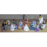 A group of 12 Royal Doulton figures comprising Cherie HN2341; Teatime HN2255; Country Lass HN