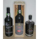 Three bottles of Port.