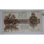 A George V pound note, no.971750.