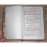 A leather bound Land Management book - The Whole Art of Husbandry by J Mortimer 1721