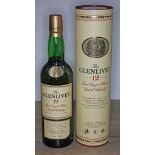 Glenlivet 12 years old pure single malt Scotch whisky, 40% 70cl, sealed, level low neck, with