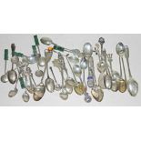 A quantity of hallmarked and foreign silver teaspoons, gross wt. 13oz.