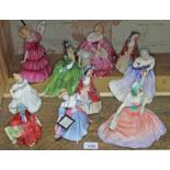 A group of 10 medium and large Royal Doulton figures including Memories HN2030; Amy HN4782; Linda